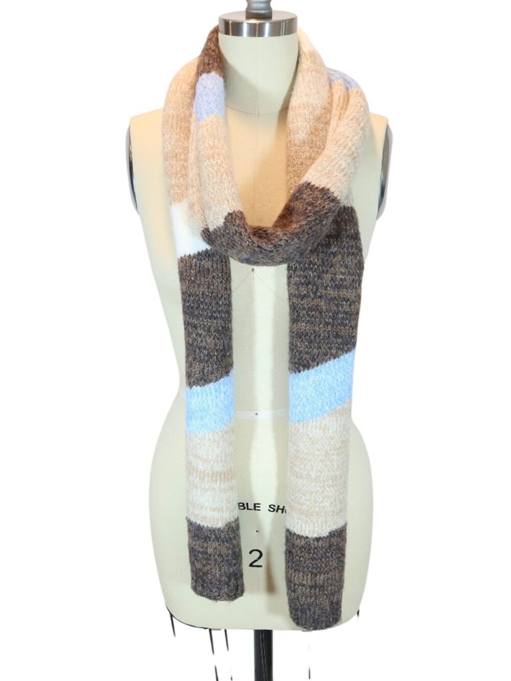 FREE PEOPLE Carina Swirl Scarf NWt Wool Blend Chunky Color Blocked Warm Winter